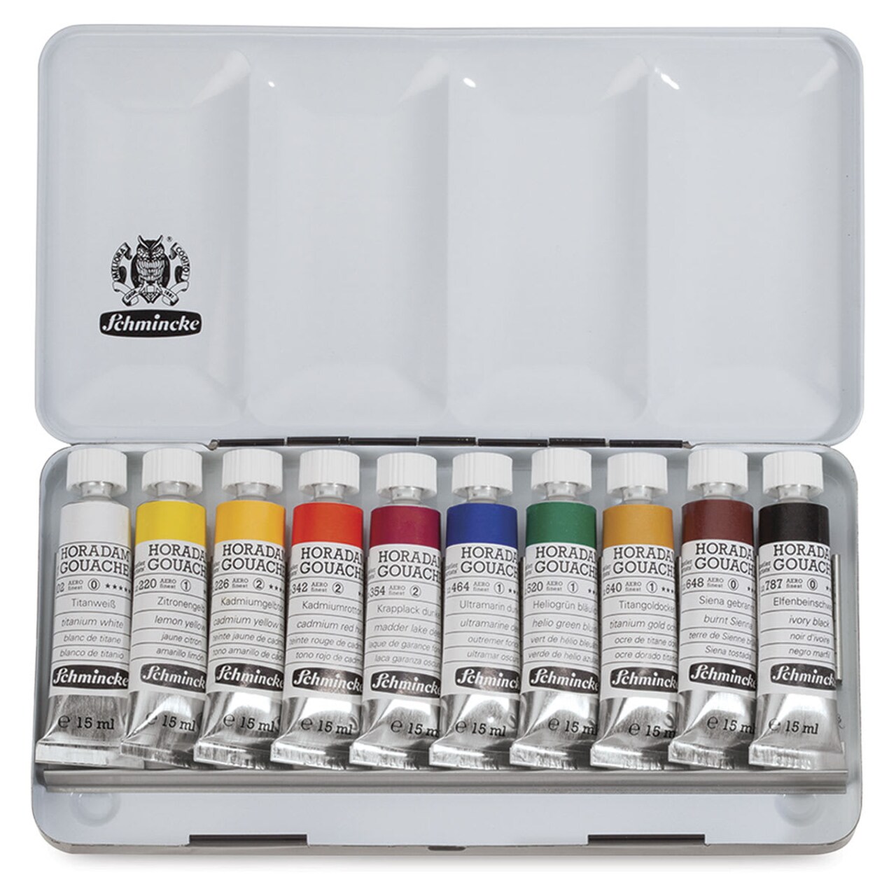 Schmincke Horadam Artist Gouache - Set of 10, Assorted Colors, 15 ml Tubes